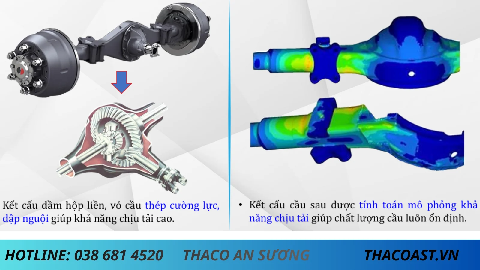 CẦU SAU XE TẢI THACO LINKER T2-6.5 DÀI 4M45