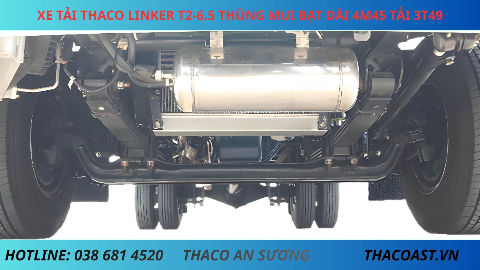 gầm trước Thaco Linker T2-6.5 thùng mui bạt tải 3.5 tấn