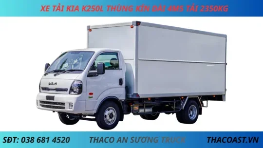 XE TẢI KIA K250L THÙNG KÍN DÀI 4M5 TẢI 2350KG