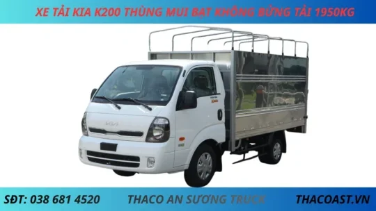 Kia K200 MUI BẠT BỬNG CHẾT XE TẢI KIA K200 THÙNG MUI BẠT KHÔNG BỬNG TẢI 1950KG THÙNG DÀI 3M2