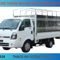 XE TẢI KIA K200 THÙNG MUI BẠT MỞ 3 BỬNG DÀI 3M2 TẢI 1950KG
