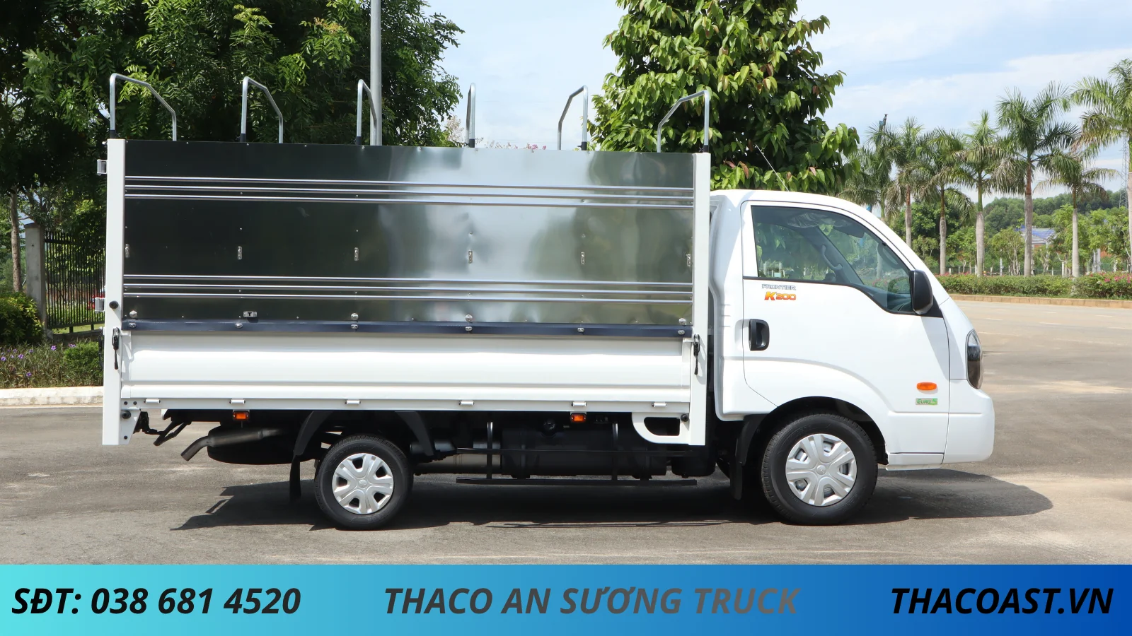 XE TẢI KIA K200 THÙNG MUI BẠT MỞ 3 BỬNG DÀI 3M2 TẢI 1950KG