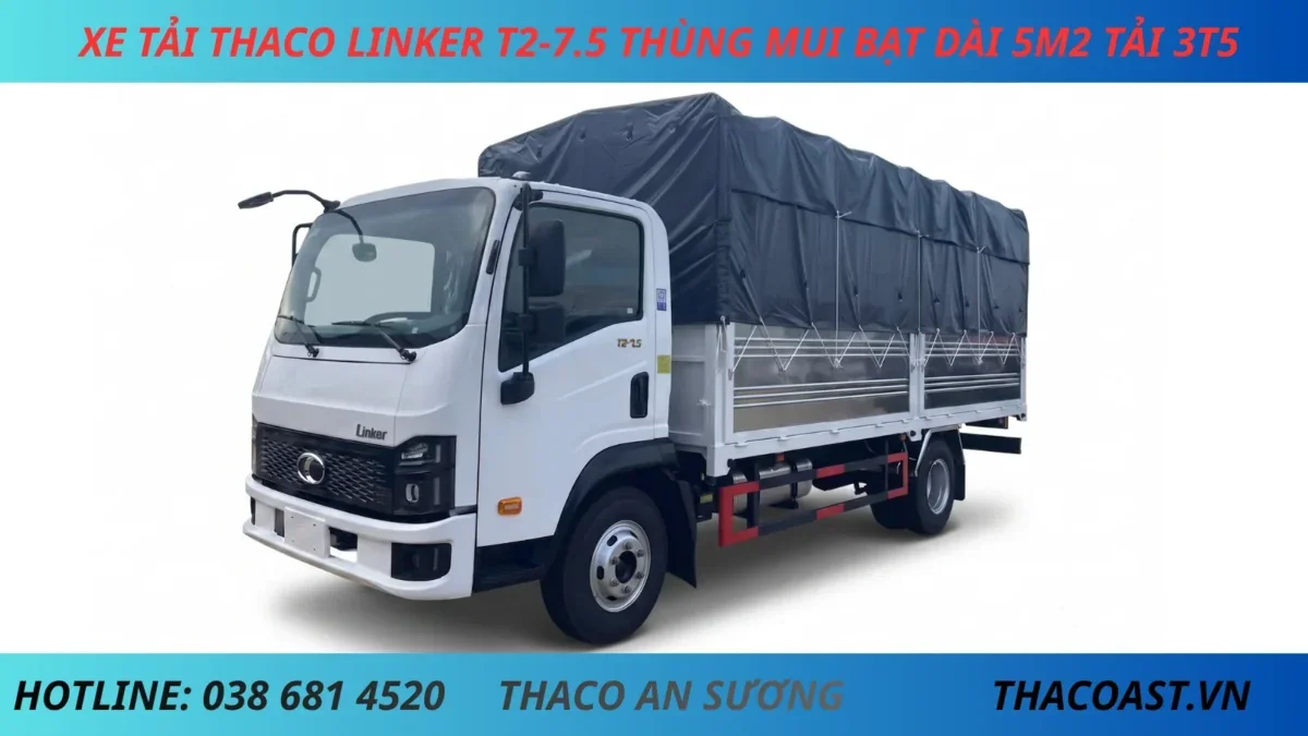 ẢNH NỀN THACO LINKER T2-7.5 TẢI 3 TẤN 5 THÙNG MUI BẠT XE TẢI 3 TẤN 5 THACO LINKER T2-7.5 THÙNG MUI BẠT DÀI 5M2