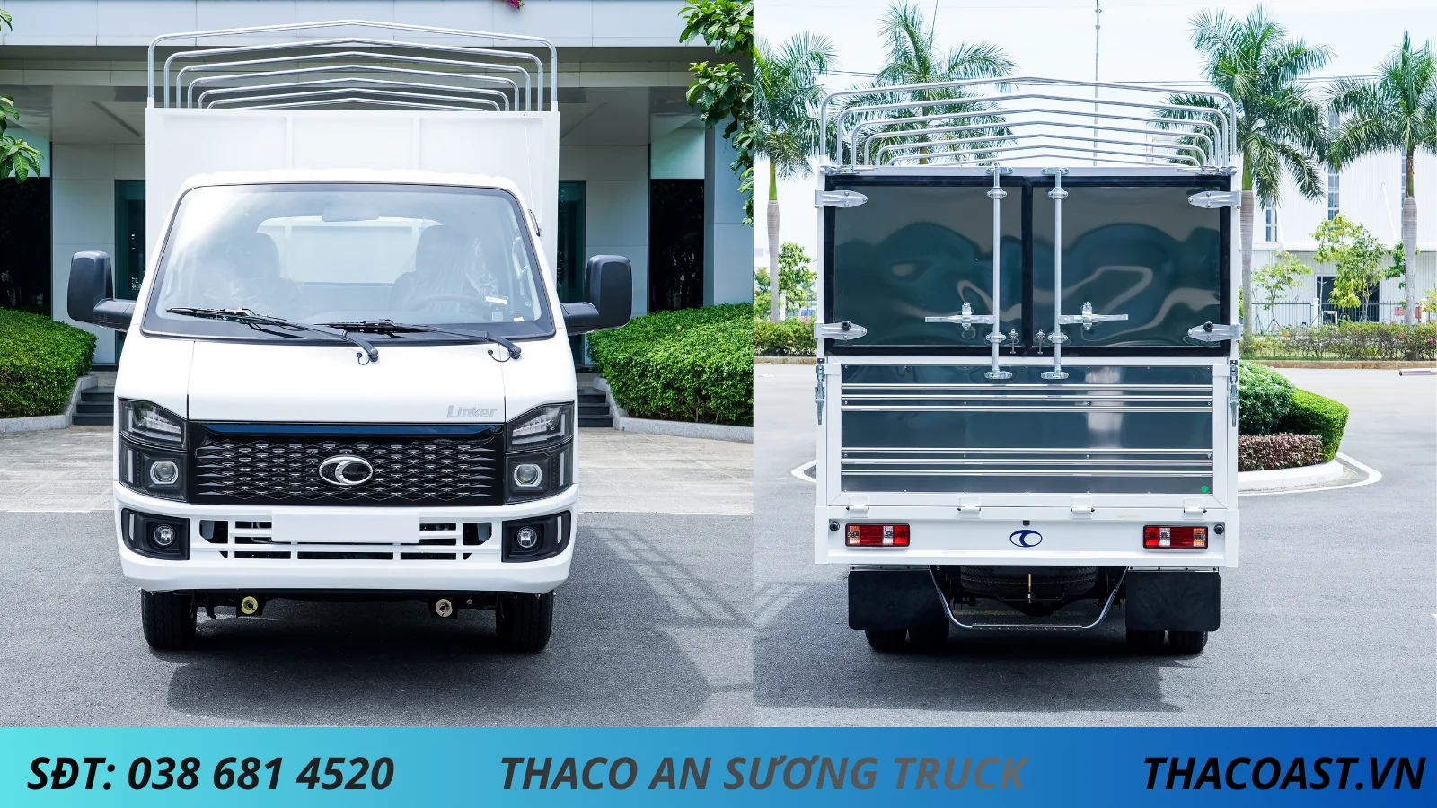xe tải thùng mui bạt thaco linker T4.5-3.5 thùng mui bạt dài 3m5 tải 1990kg