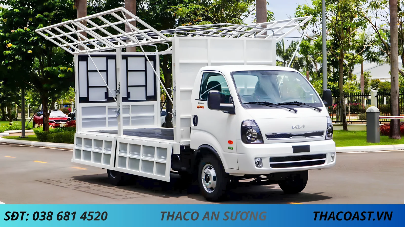 XE TẢI KIA 2T5 K250L THÙNG MUI BẠT MỞ VĨ DÀI 4M5