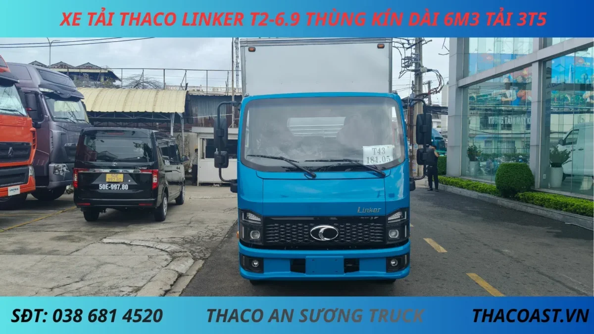 XE TẢI 3 TẤN 5 THACO LINKER T2-6.9 THÙNG KÍN DÀI 6M3