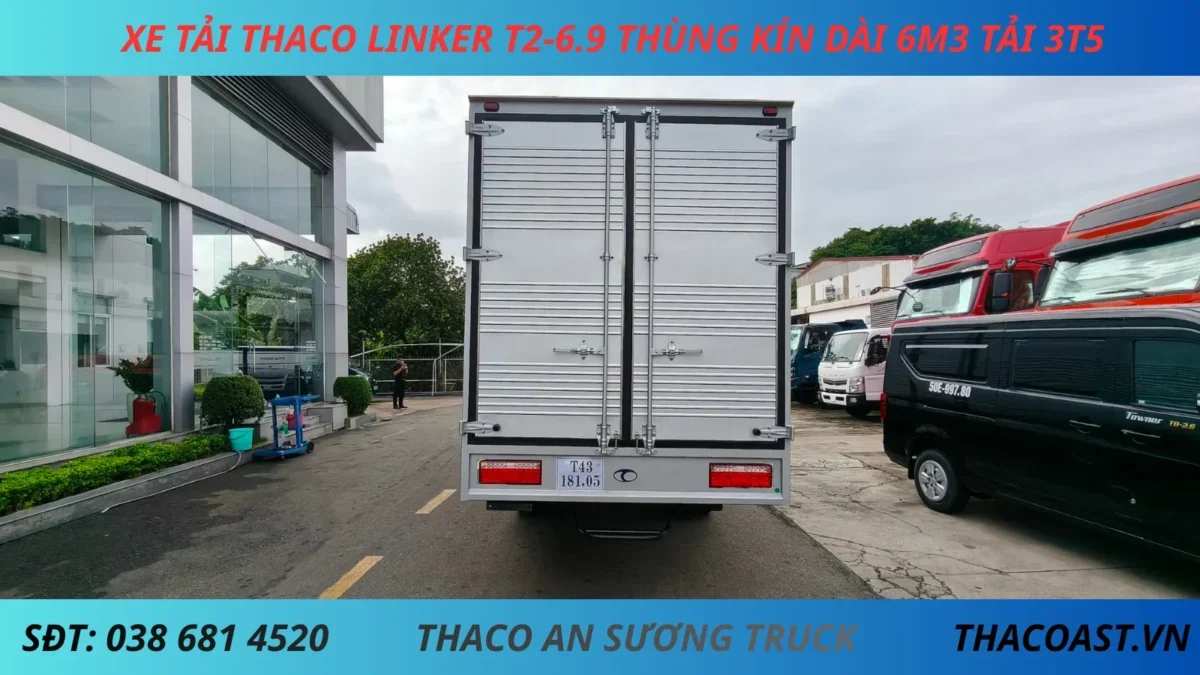 XE TẢI 3 TẤN 5 THACO LINKER T2-6.9 THÙNG KÍN DÀI 6M3