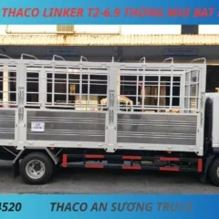 XE TẢI THACO LINKER T2-6.9 THÙNG MUI BẠT DÀI 3M5 (2) XE TẢI 3 TẤN 5 THACO LINKER T2-6.9 THÙNG DÀI 6M3 THÙNG MUI BẠT