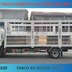 XE TẢI THACO LINKER T2-6.9 THÙNG MUI BẠT DÀI 3M5 (6) XE TẢI 3 TẤN 5 THACO LINKER T2-6.9 THÙNG DÀI 6M3 THÙNG MUI BẠT