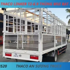 XE TẢI THACO LINKER T2-6.9 THÙNG MUI BẠT (7) XE TẢI 3 TẤN 5 THACO LINKER T2-6.9 THÙNG DÀI 6M3 THÙNG MUI BẠT