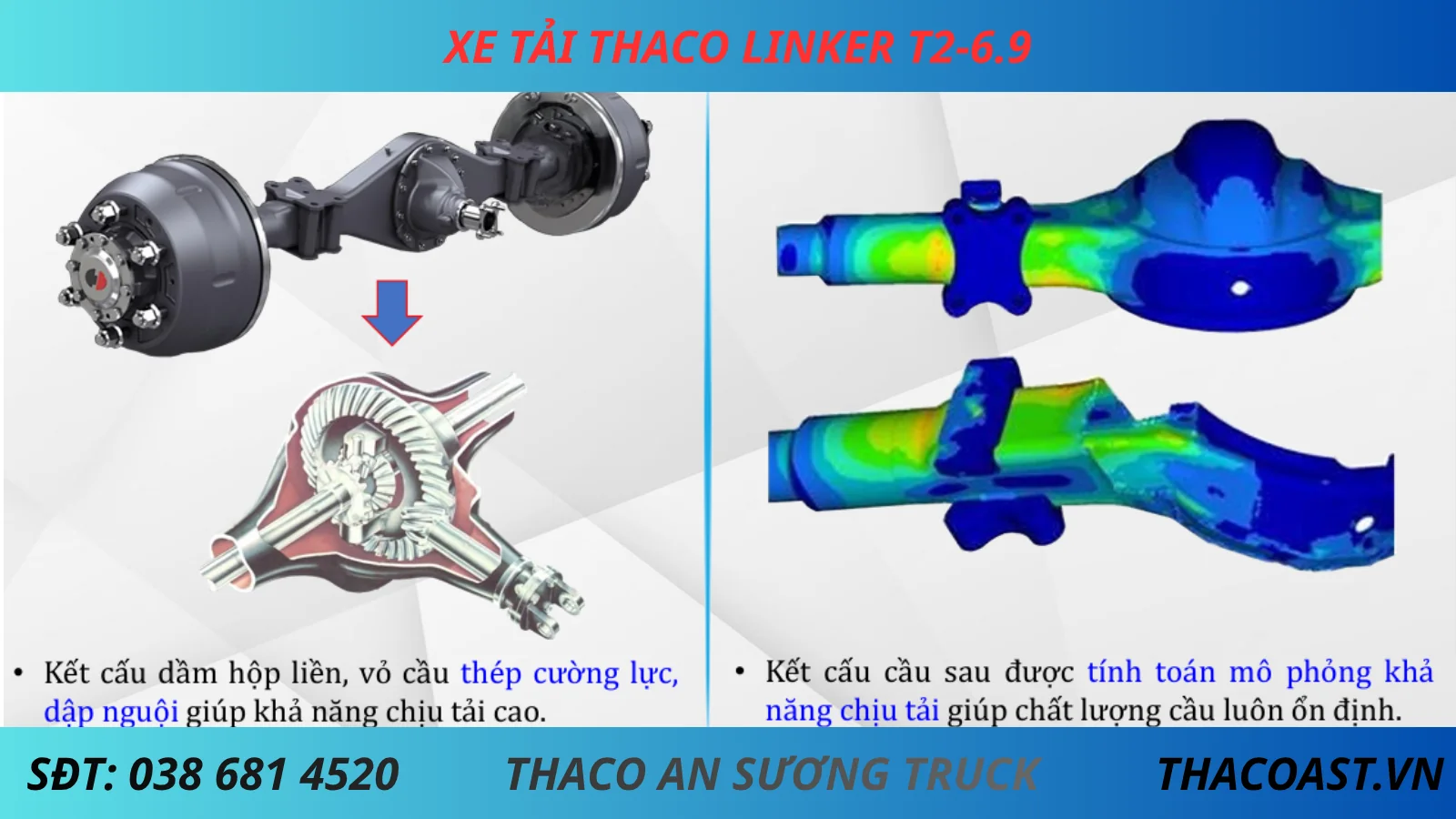 CẦU SAU XE TẢI 3T5 THACO LINKER T2-6.9