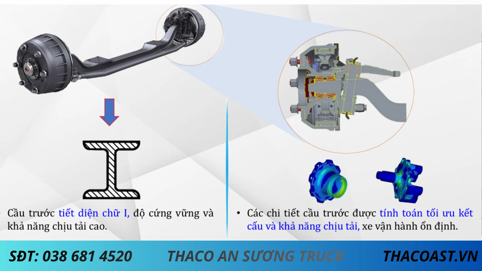 CẦU TRƯỚC XE TẢI 3T5 THACO LINKER T2-6.9