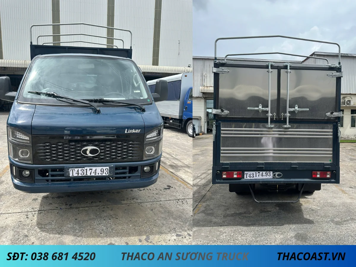 XE TẢI 2 TẤN THACO LINKER T4.5-3.5 THÙNG MUI BẠT 5 BỬNG DÀI 3M5