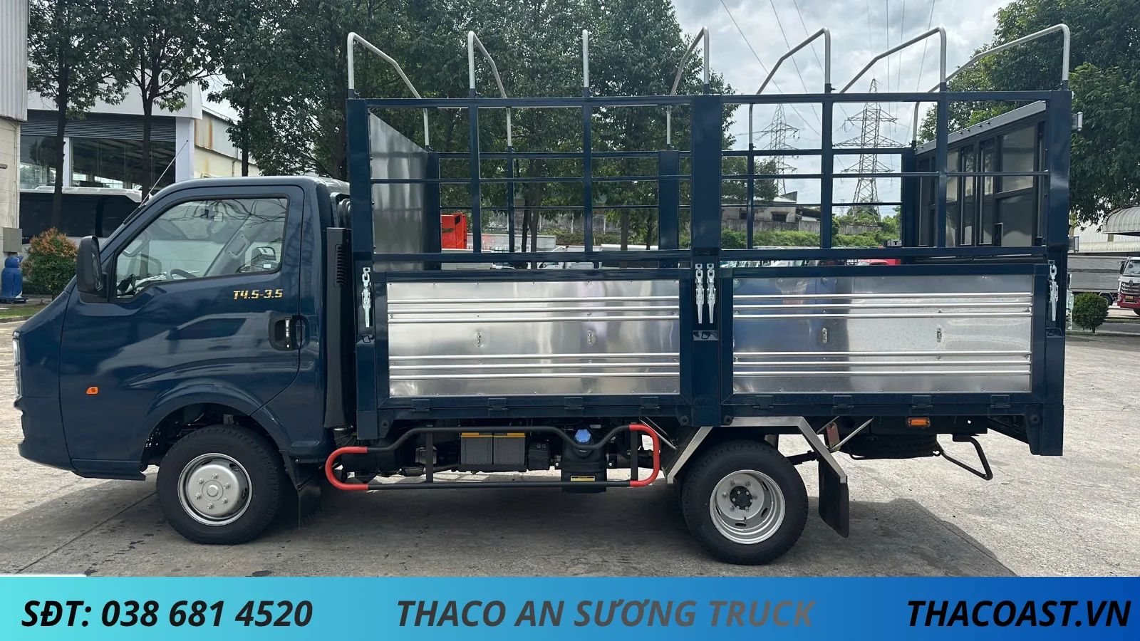 XE TẢI 1990KG THACO LINKER T4.5-3.5 THÙNG MUI BẠT 5 BỬNG DÀI 3M5 