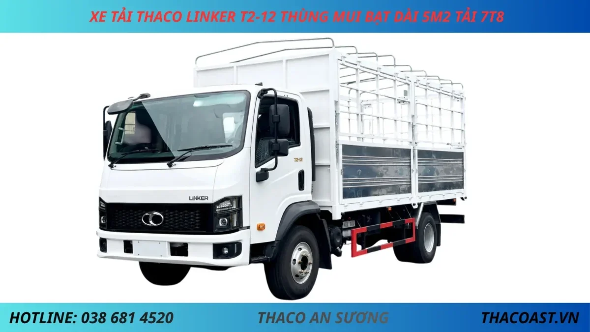 ẢNH NỀN THACO LINKER T2-12 5M2 THÙNG MUI BẠT XE TẢI 8 TẤN THACO LINKER T2-12 THÙNG MUI BẠT DÀI 5M2