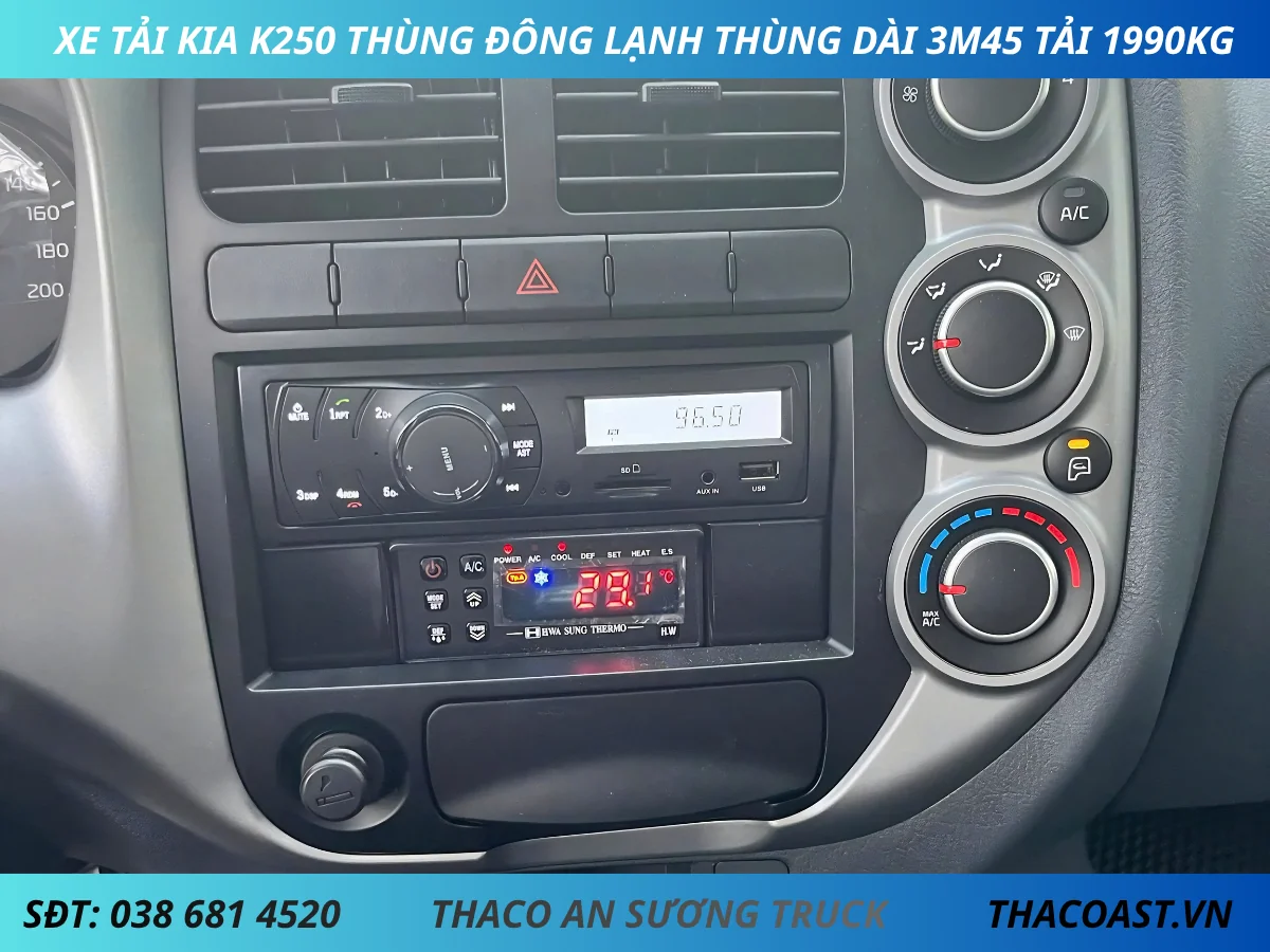 BANGR ĐIỀU KHIỂN HỆ THỐNG LẠNH XE TẢI KIA K250 THÙNG ĐÔNG LẠNH THÙNG DÀI 3M45 TẢI 1990KG