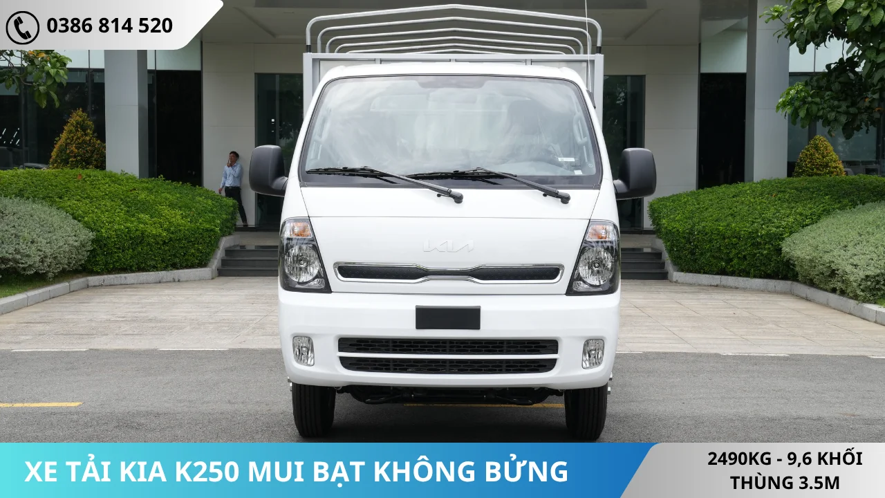Mặt đầu Xe tải Kia K250 thùng mui bạt không bửng
