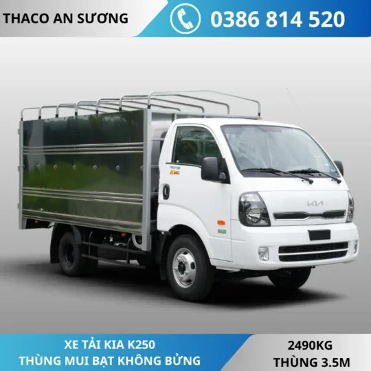 HÌNH NỀN WEB KIA K250 M01 Xe tải Kia K250 thùng mui bạt không bửng