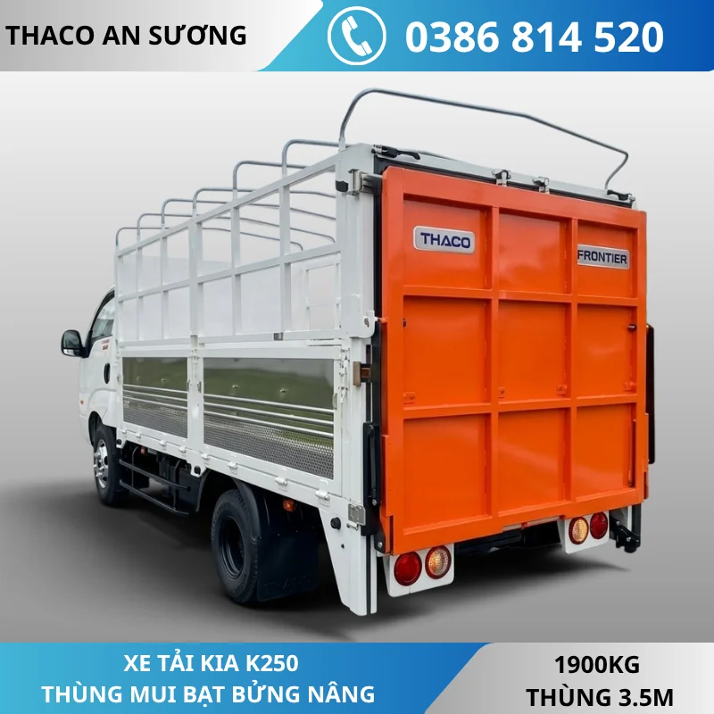 Xe tải Kia K250 mui bạt bửng nâng