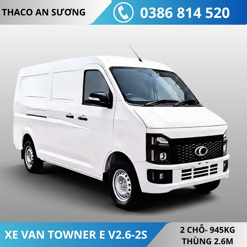 HÌNH NỀN WEB THACO TOWNER E V2.6 2S XE VAN ĐIỆN TOWNER E V2.6 945KG THÙNG DÀI 2M6