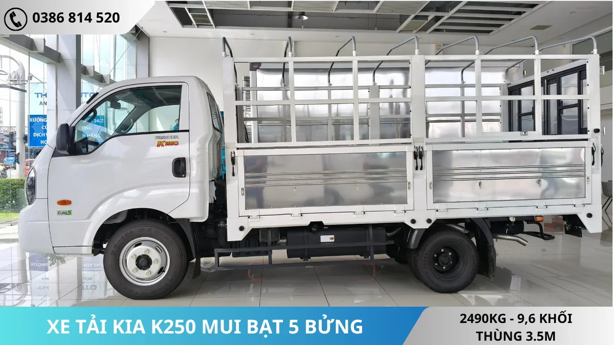 HÔNG XE TẢI KIA K250 MUI BẠT 5 BỬNG M52 XE TẢI KIA K250 MUI BẠT 5 BỬNG M52