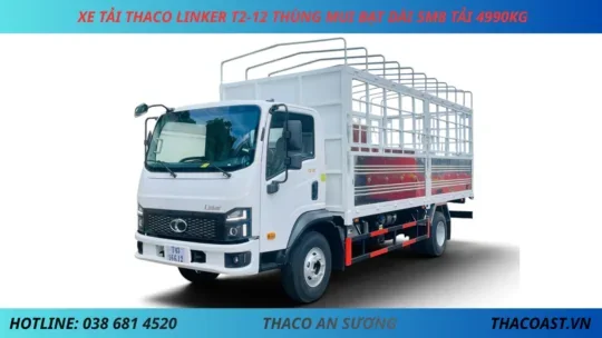 _NỀN XE TẢI THACO LINKER T2-12 THÙNG MUI BẠT DÀI 5M8 TẢI 4990KG XE TẢI 5 TẤN THACO LINKER T2-12 THÙNG MUI BẠT DÀI 5M8