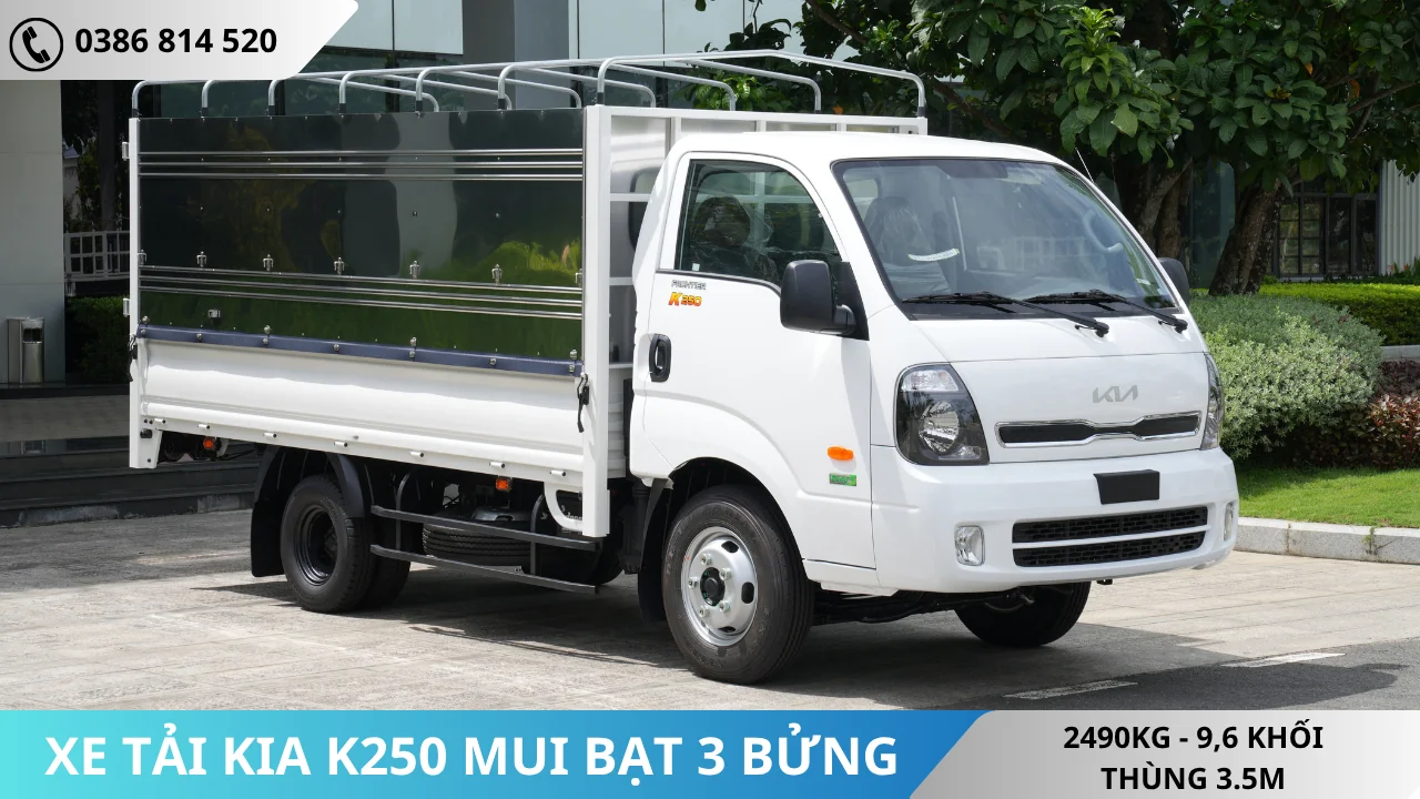 XE TẢI KIA K250 MUI BẠT MỞ 3 BỬNG