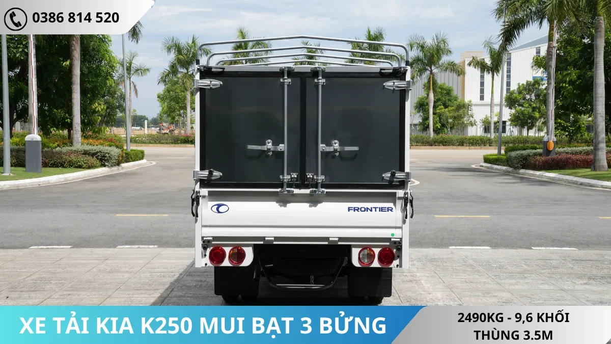 XE TẢI KIA K250 MUI BẠT MỞ 3 BỬNG