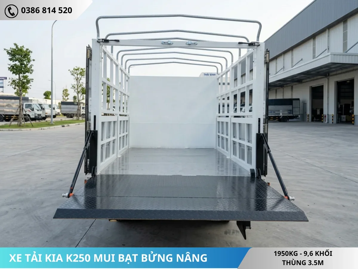 XE TẢI KIA K250 MUI BẠT BỬNG NÂNG (3) ĐUÔI XE TẢI KIA K250 MUI BẠT BỬNG NÂNG