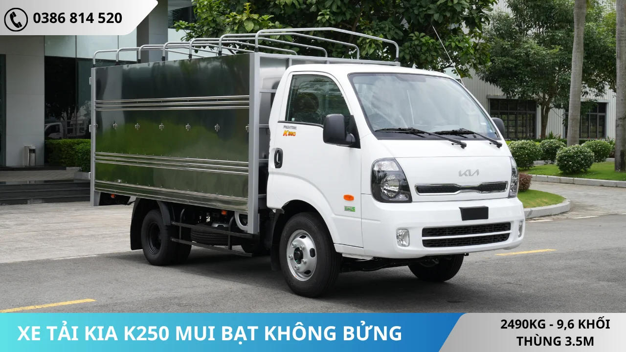 Xe tải Kia K250 thùng mui bạt không bửng