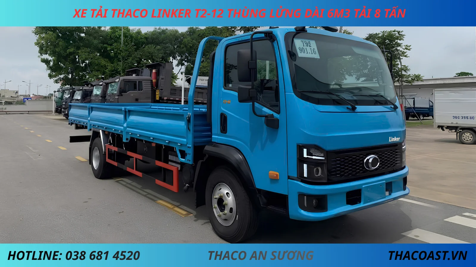 THACO LINKER T2-12 Thùng Lửng màu xanh dương
