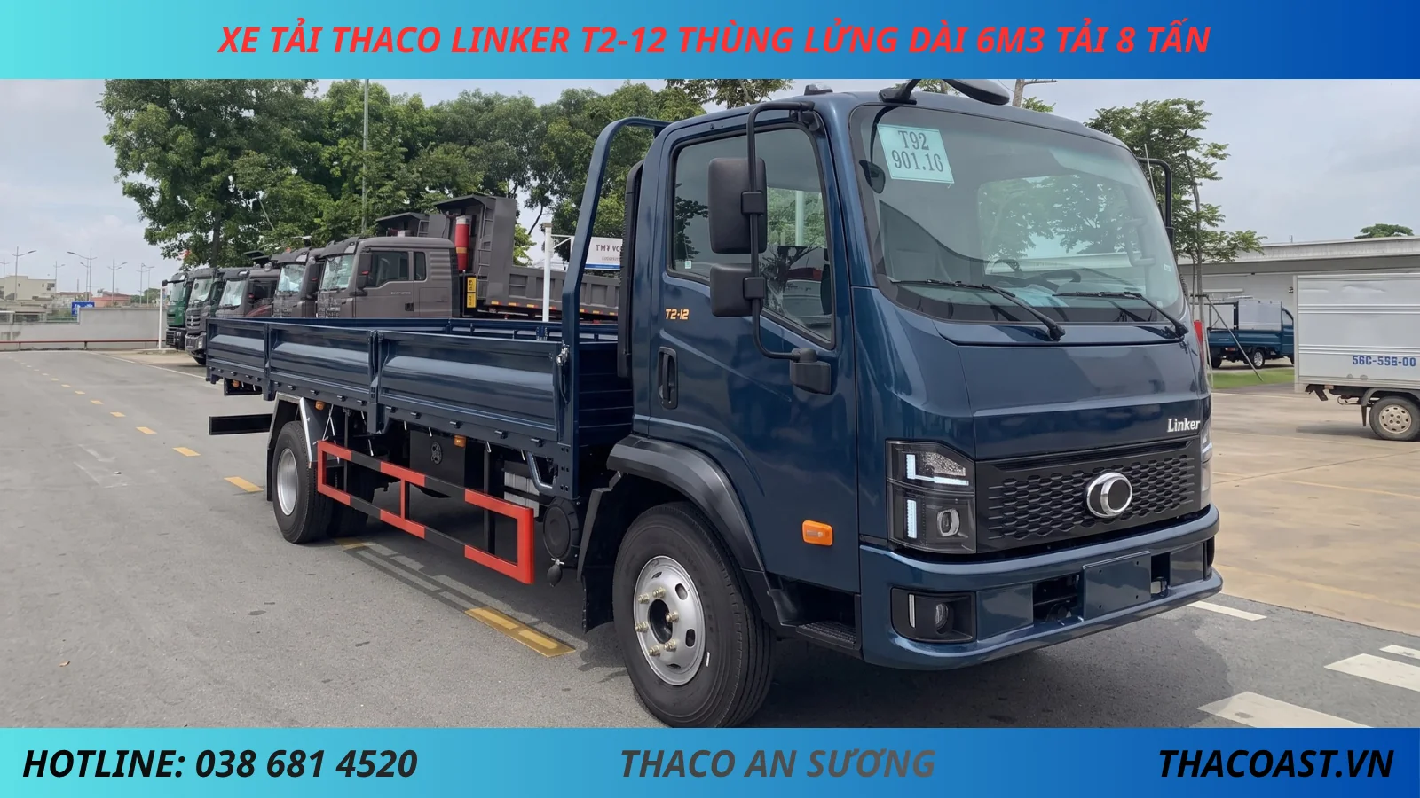 THACO LINKER T2-12 Thùng Lửng màu xanh