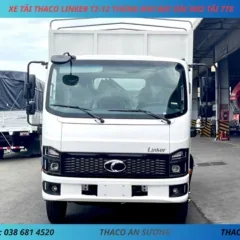 XE TẢI THACO LINKER T2-12 THÙNG MUI BẠT DÀI 5M2 TẢI 7T8 (2) XE TẢI 8 TẤN THACO LINKER T2-12 THÙNG MUI BẠT DÀI 5M2