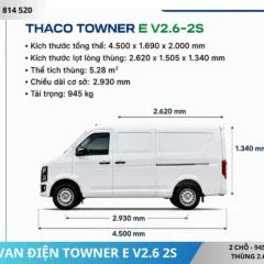 XE VAN ĐIỆN TOWNER E V2.6 2S (4) XE VAN ĐIỆN TOWNER E V2.6 2S