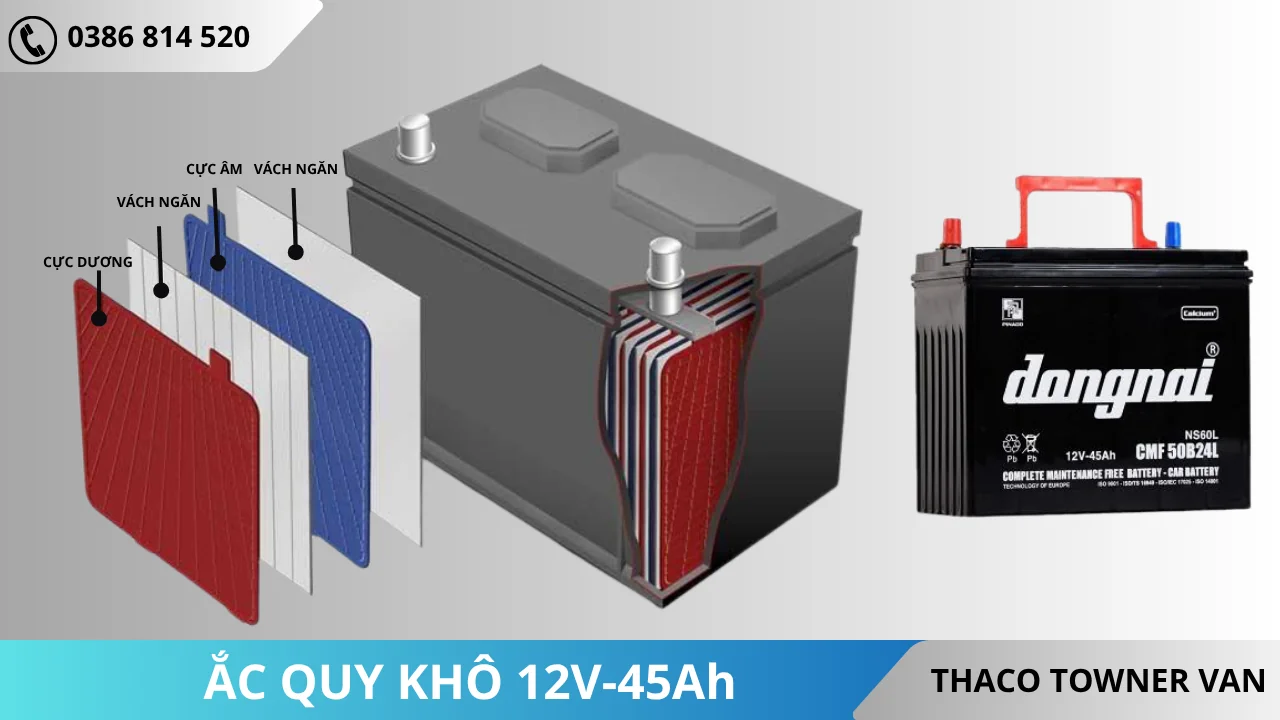 Ắc quy khô 12V-45 Ah