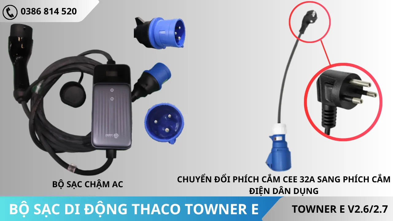 Bộ sạc di dộng Thaco Towner EV