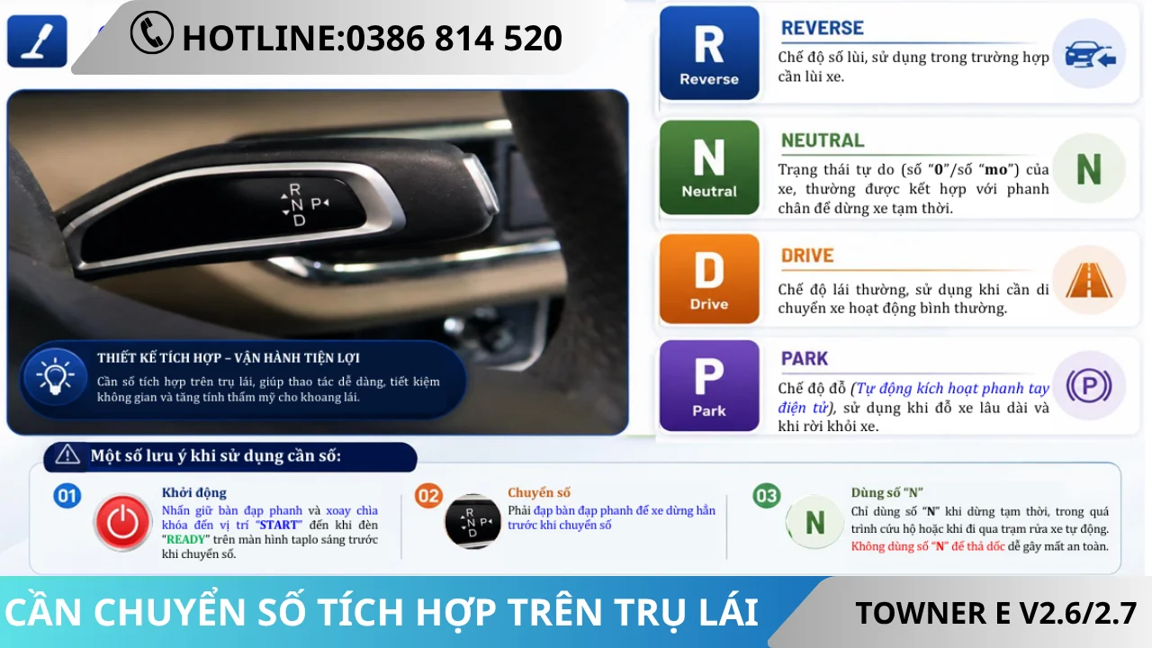 Cần chuyển số Thaco Towner EV