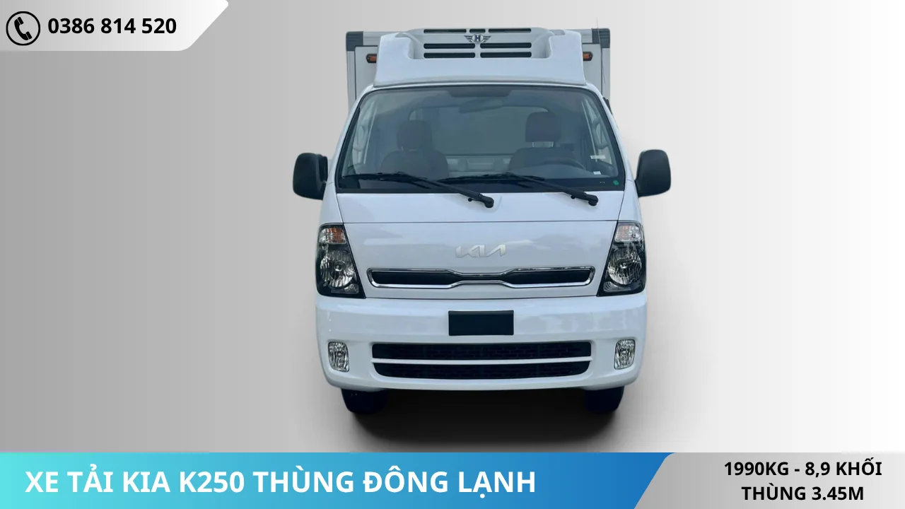 Mặt đầu xe tải Kia K250 thùng đông lạnh