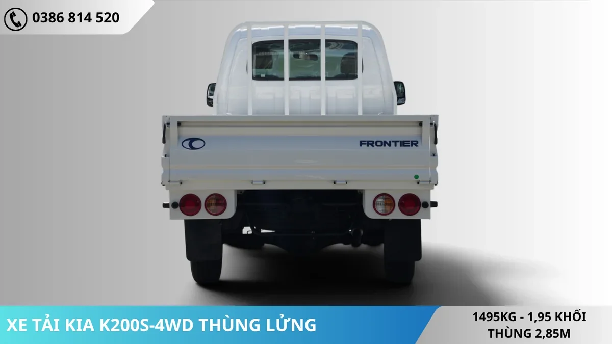 ĐUÔI XE TẢI KIA K200S-4WD THÙNG LỬNG ĐUÔI XE TẢI KIA K200S-4WD THÙNG LỬNG