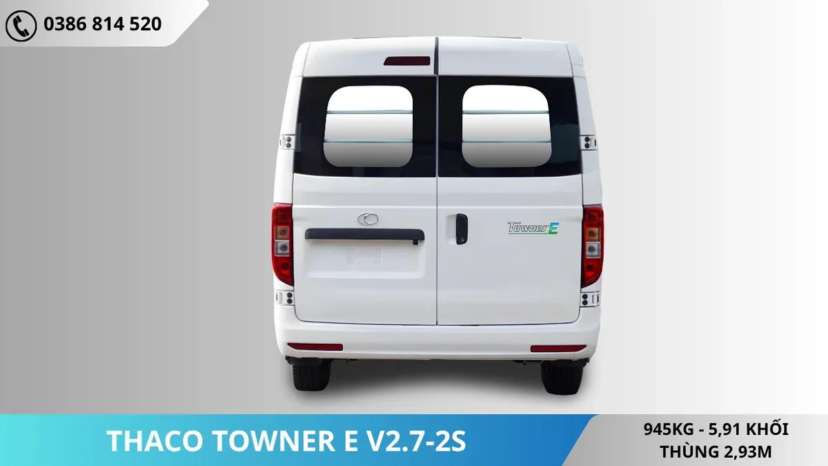 Đuôi Xe van điện Thaco Towner E V2.7-2S