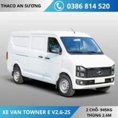 XE VAN ĐIỆN 2 CHỖ THACO TOWNER E V2.6-2S THÙNG DÀI 2M6 TẢI 945KG