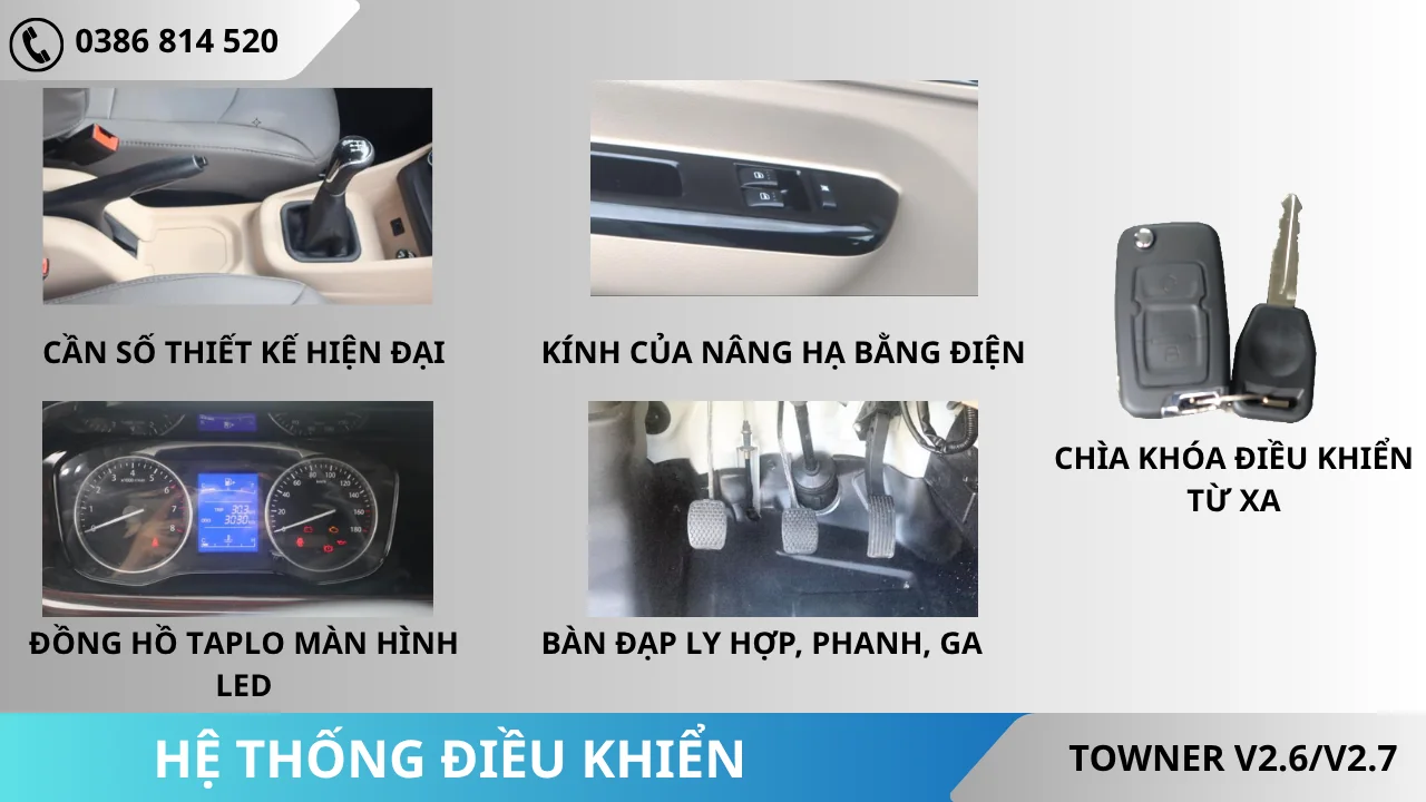 Hệ thống điều khiển xe van số sàn Thaco Towner