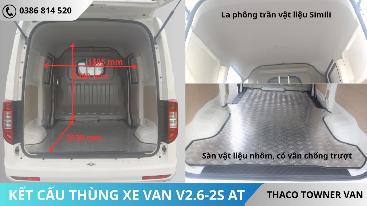 Kết cấu thùng xe van V2.6-2S-AT