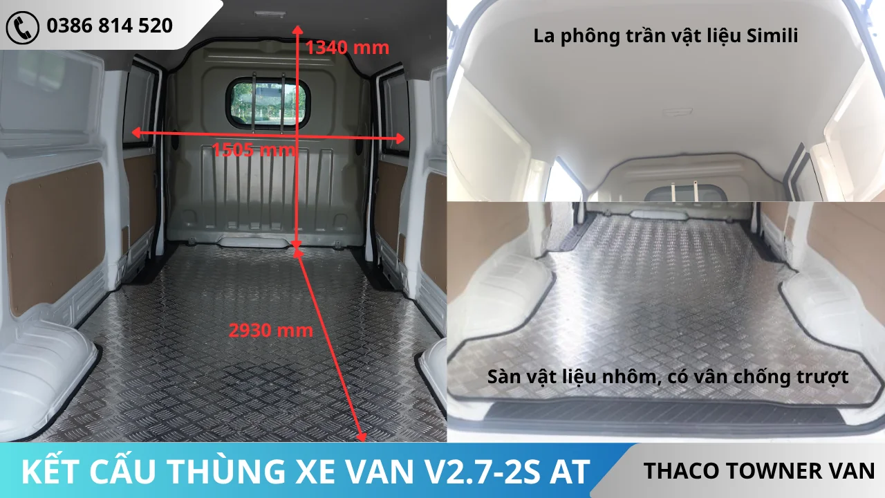 Kết cấu thùng xe van V2.7-2S-AT