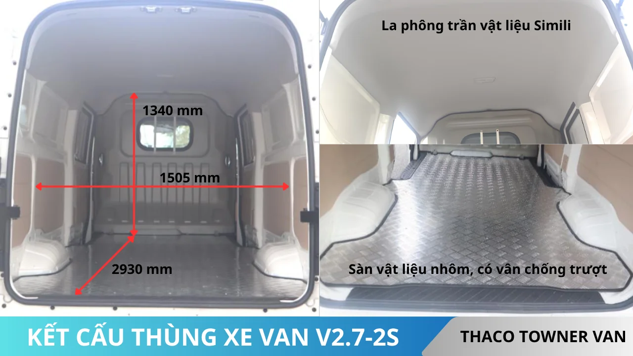 Kết cấu thùng xe van V2.7-2S