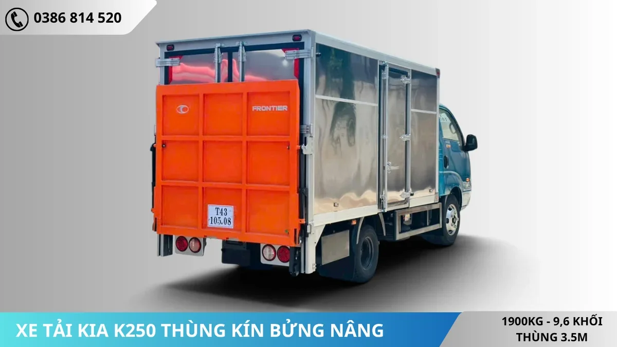MẶT BÊN XE TẢI KIA K250 THÙNG KÍN BỬNG NÂNG (2) MẶT BÊN XE TẢI KIA K250 THÙNG KÍN BỬNG NÂNG