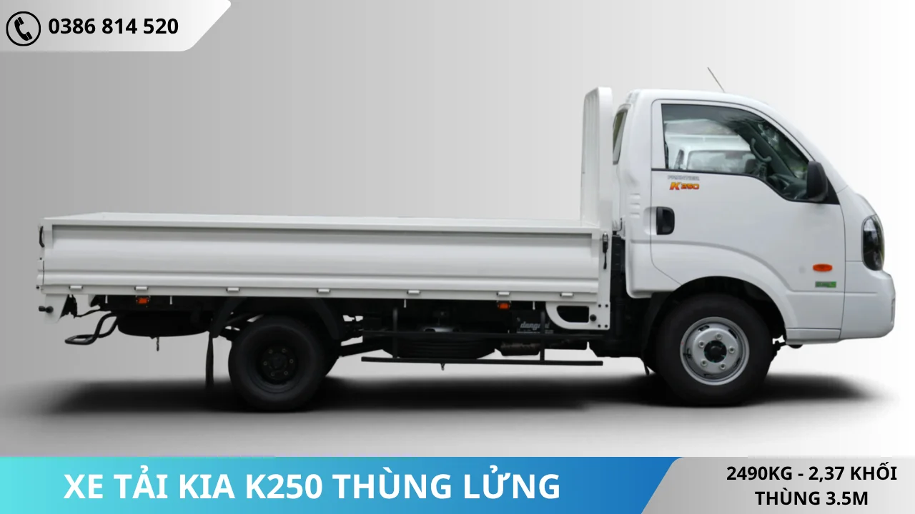 Mặt hông Xe tải Kia K250 thùng lửng