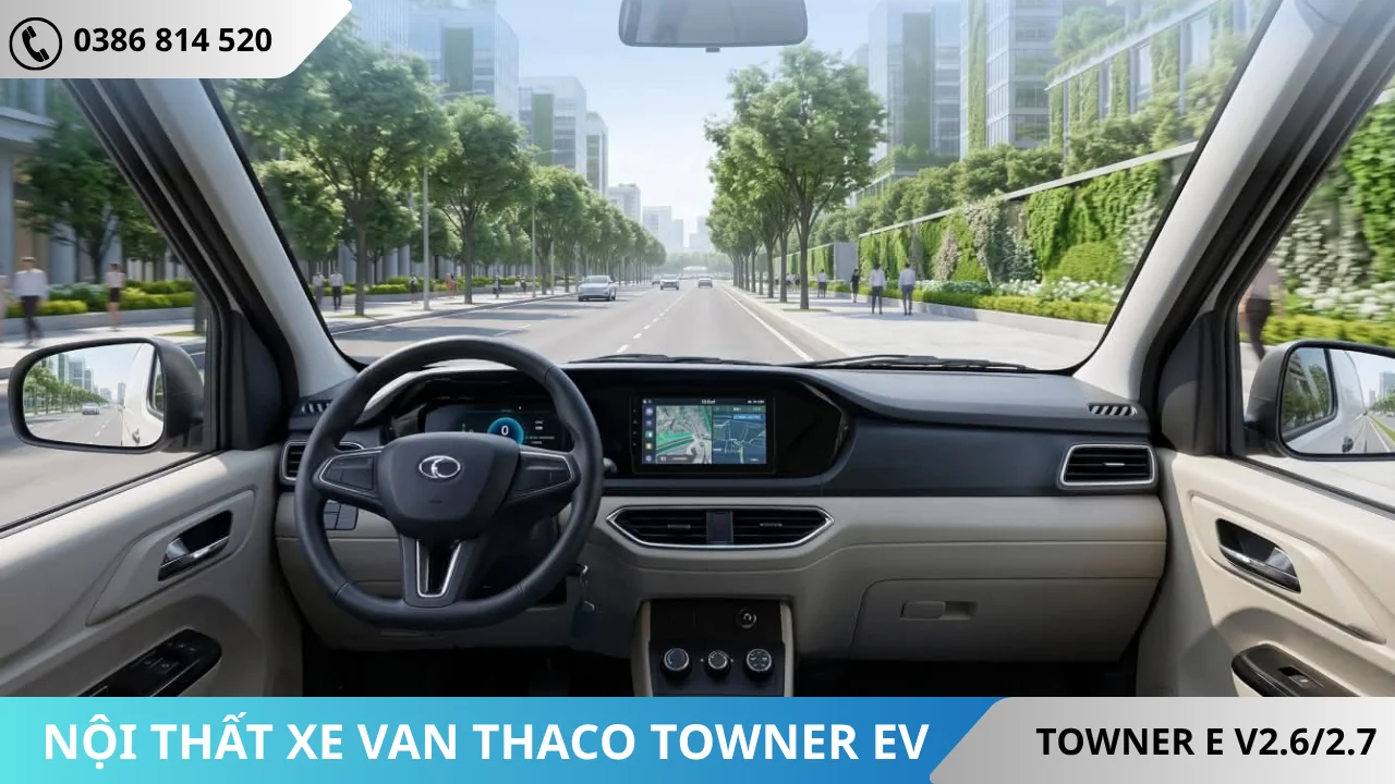 Nội thất xe van Thaco Towner EV 
