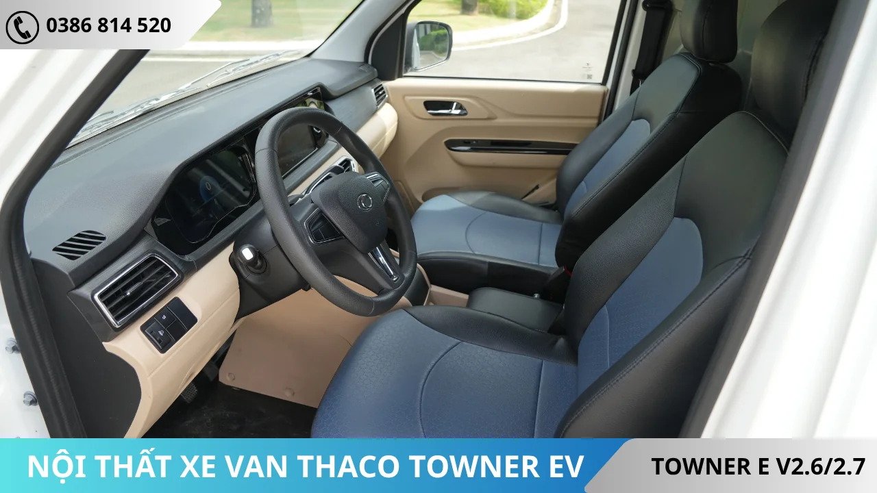 Nội thất xe van Thaco Towner EV 