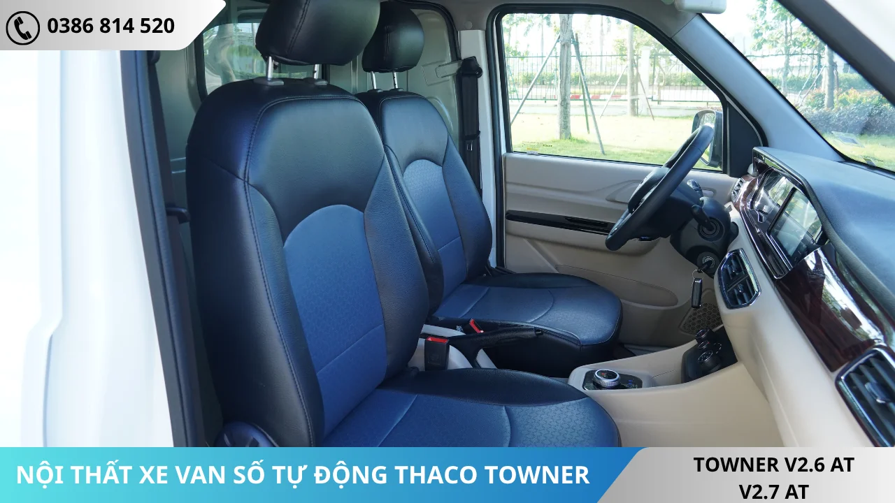 Nội thất xe van Thaco Towner số tự động